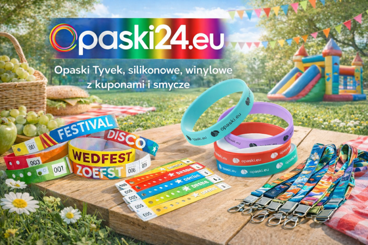 Kolorowe opaski Tyvek, silikonowe i smycze na wydarzenia — opaski24.eu