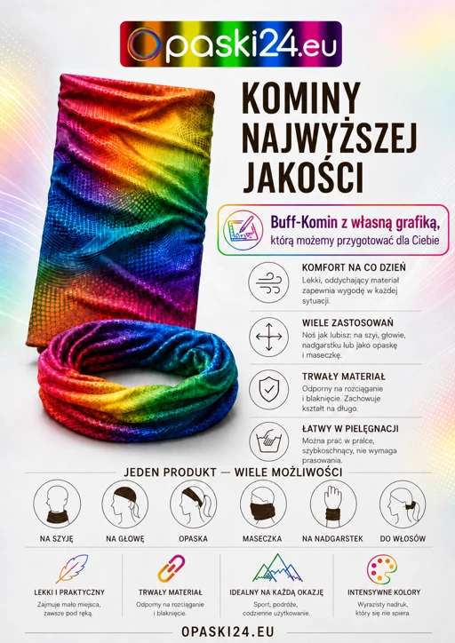 Buff-komin z własną grafiką — wycena indywidualna