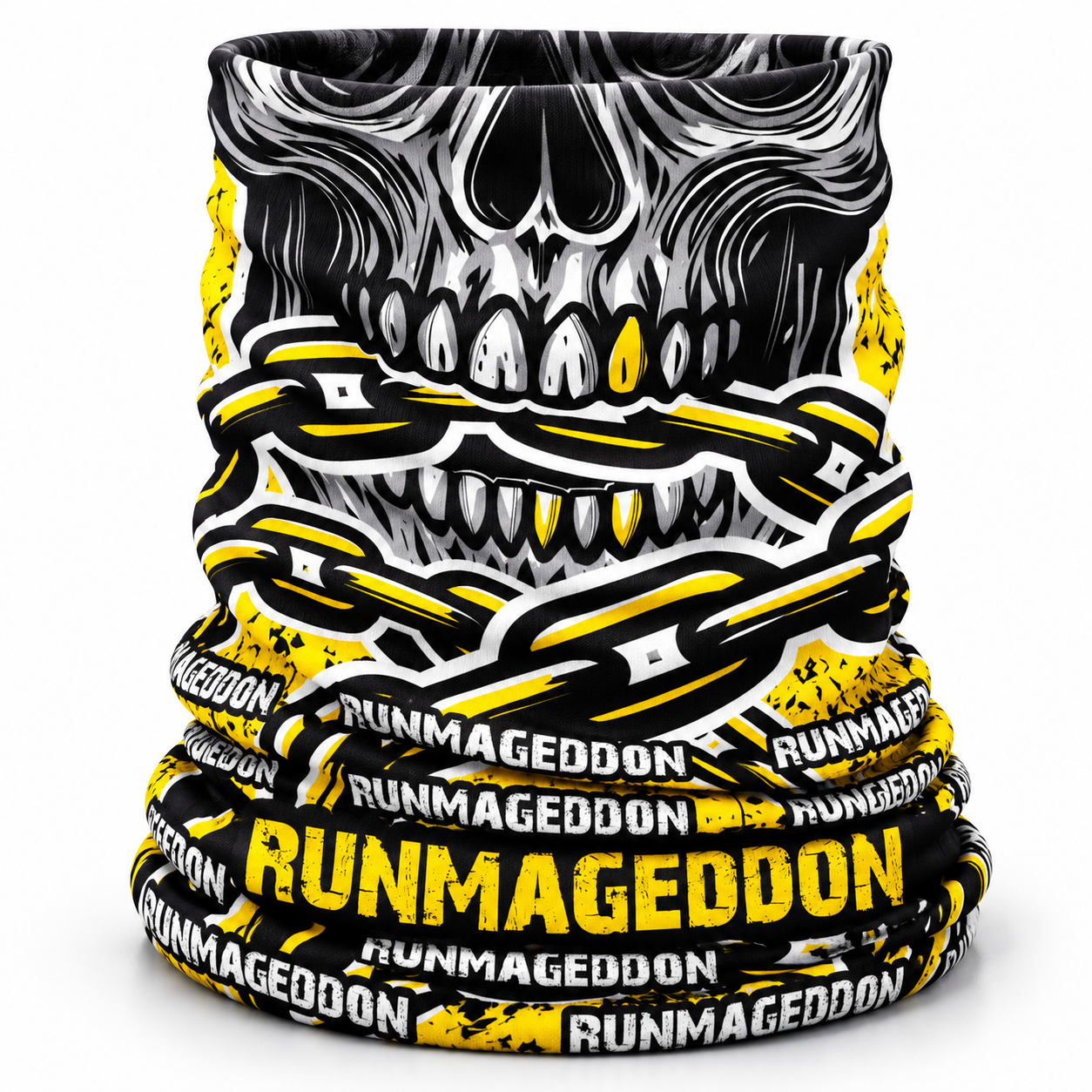 Buff-komin z nadrukiem Runmageddon — przykład realizacji